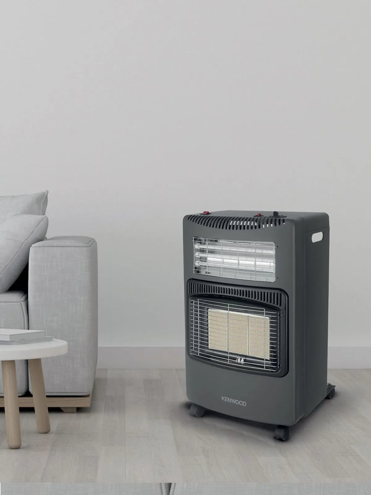 Kenwood 3 Panel Dual Gas & Electric Heater Black