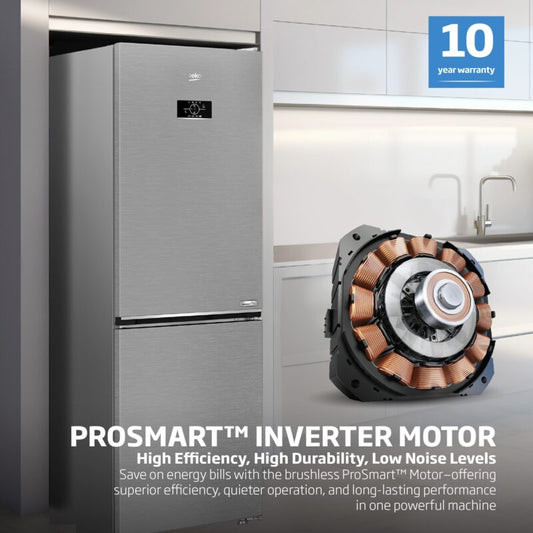 Beko 316Litre Fridge freezer – Pearl Steel B3RCNE364HXB