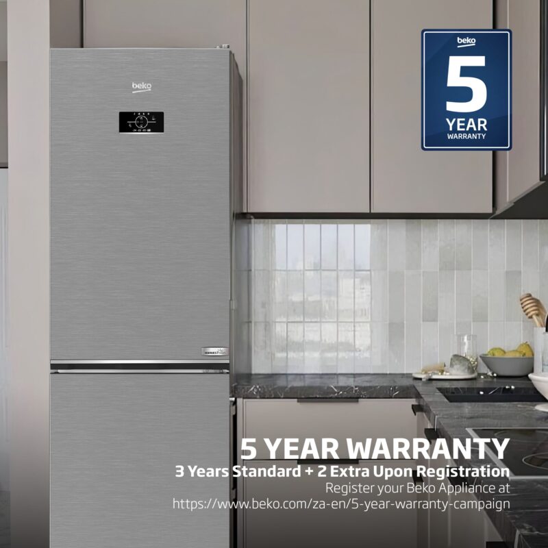 Beko 316Litre Fridge freezer – Pearl Steel B3RCNE364HXB