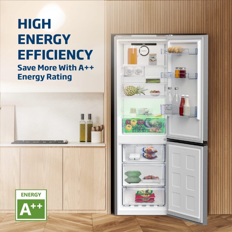 Beko 316Litre Fridge freezer – Pearl Steel B3RCNE364HXB